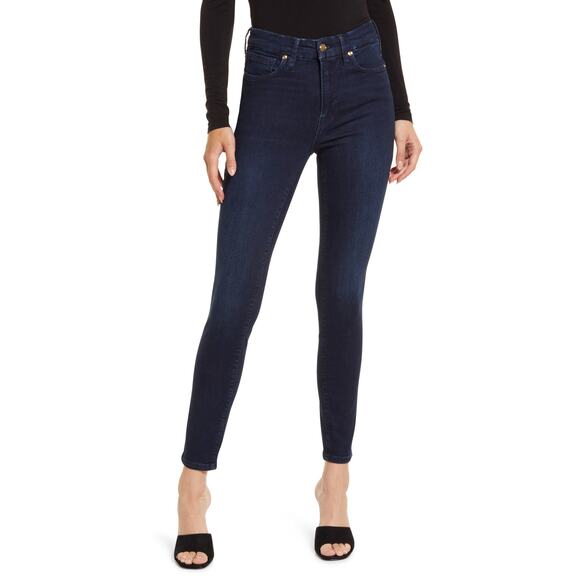 Good American Womens Good Legs Skinny Jeans 28 Dark Wash Stretch Denim - Picture 1 of 8